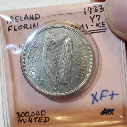 1933 irische Silbermünze zwei Schilling Gulden Irland 2er - Bild 6 von 6
