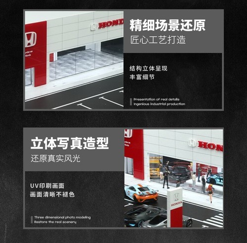 Diorama 1:64 Auto Garage Modell LED-Beleuchtung Stadt Auto Showroom Szene Modell - Bild 95 von 102