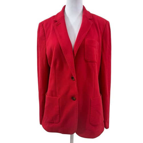 Blazer Talbots Aberdeen Mujer Talla 12 Rojo Manga Larga Bolsillos Forrado Carrera - Imagen 4 de 14