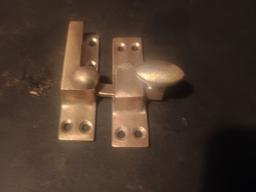 Antique sash window fastener oval small design in rose brass £20 each - Picture 7 of 11