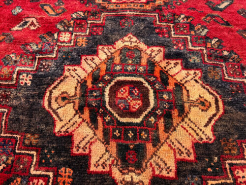 8x10 ANTIQUE ORIENTAL RUG HAND-KNOTTED VINTAGE RED BLUE HANDMADE heriz 8x11 big - Picture 16 of 23
