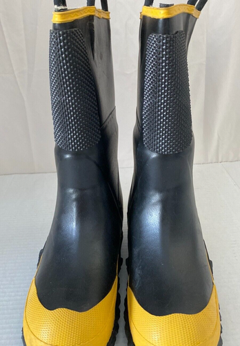 Fire Fighter Steel Toe Rubber Boots Sz 8 Made in Canada 14"High 2000 Edition NOS - Picture 7 of 11