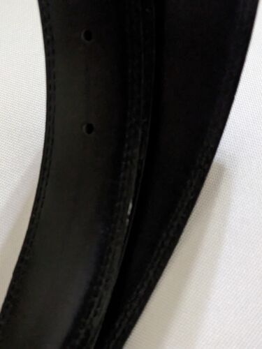 Vintage Philippe Charriol Black Leather Belt Waist 38 42 Inch Made In France - Picture 6 of 6