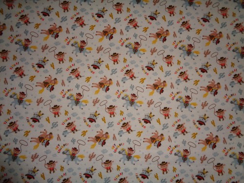 Drap de berceau ajusté en flanelle artisanale, chevaux avec petits ours chatons / REDUIT - Photo 2/2