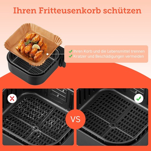 100pcs Backpapier für Friteuse Heißluftfritteuse Grill Backofen Air fryer Liners - Bild 3 von 5
