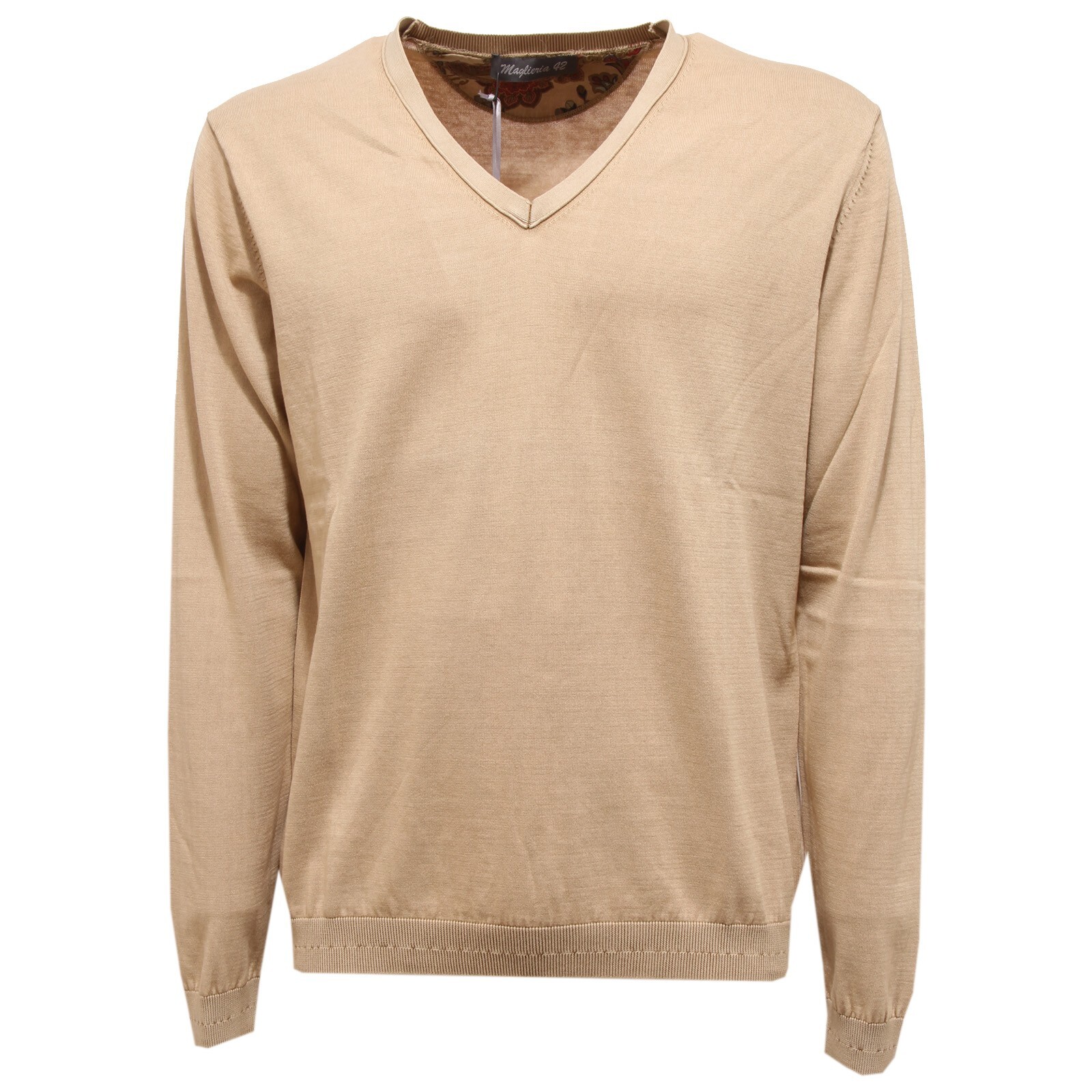 8553U maglione uomo MAGLIERIA 42 бежевый свитер delave с v-образным вырезом из хлопка для мужчин