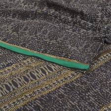 Sanskriti Vintage Black Sarees Pure Crepe Silk Printed Sari Craft Fabric