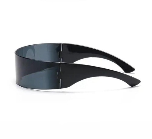 Futuristic Narrow Cyclops Visor Sunglasses Laser Eyeglasses UV400 Personality - Picture 4 of 6