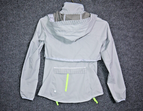 Lululemon The Best Vest Jacket Women 4 Silver Convertible Hoodie Wind Breaker - Picture 4 of 6