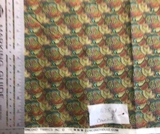 Vintage Concord Paisley Green Cotton  Fabric 1.75  Yard