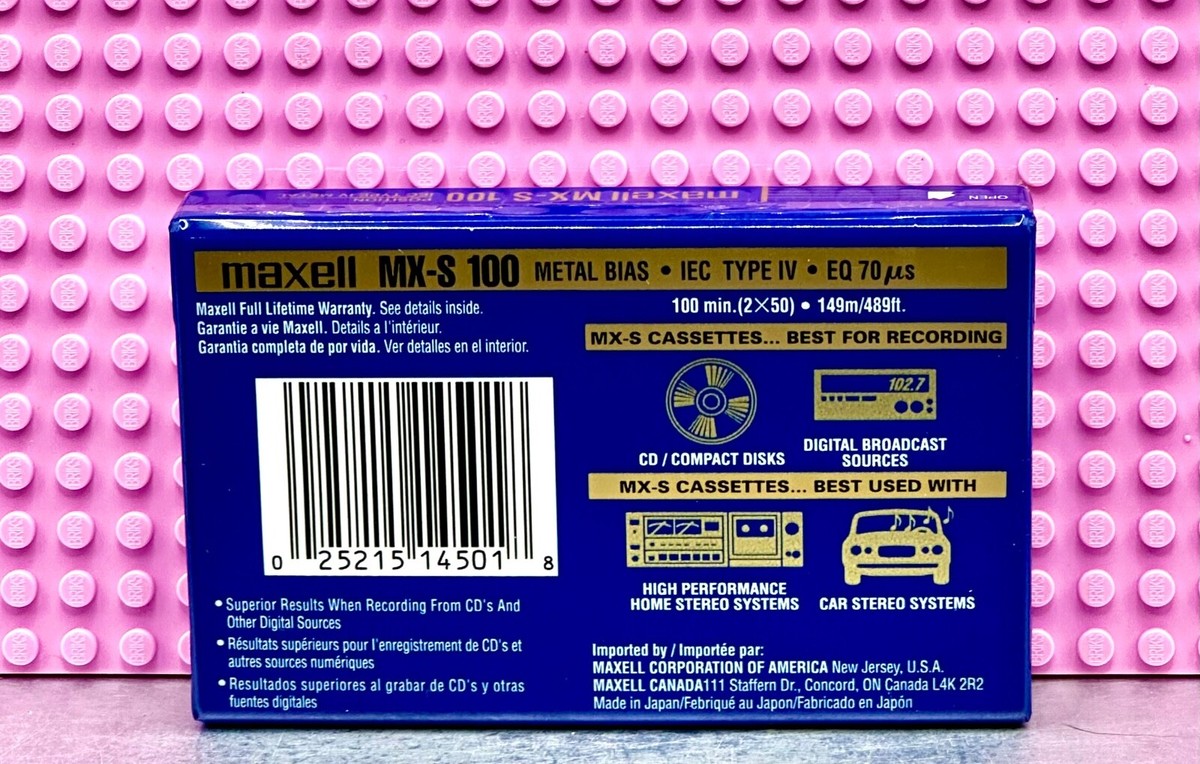 MAXELL MX-S 100 1998 USA TYPE IV BLANK CASSETTE TAPE (SEALED) | eBay