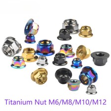 Titanium Nuts M6 M8 M10 M12 Flange Nut With Metal Lock For Bike Motorcycle Car