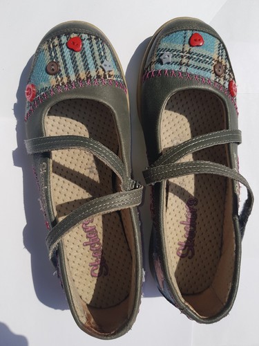alla caviglia Womens cinturino Shoes Uk 3 Pattern 5 Vgc Skechers con Flats tessuto in 8qzqR