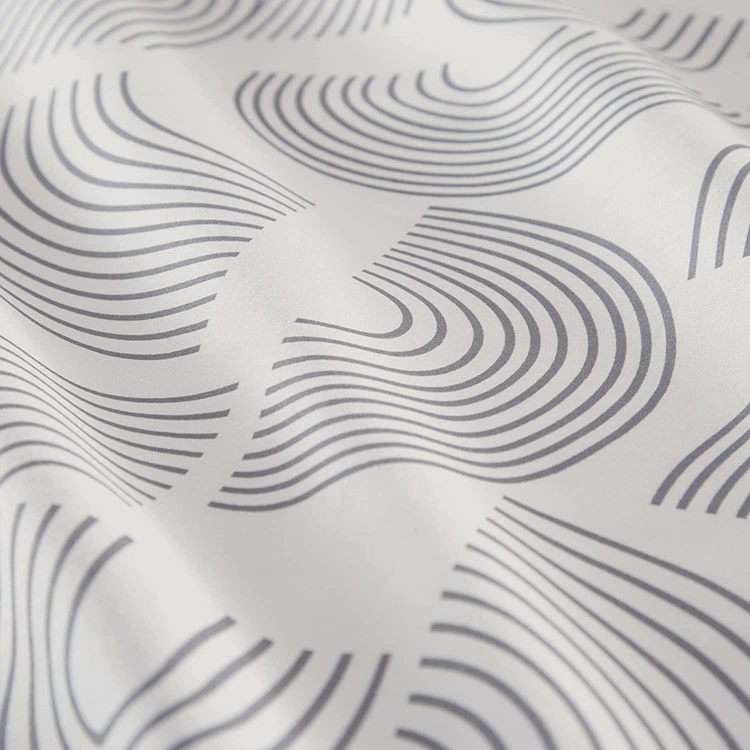 APPLETREE NOLA SILVER WHITE GEOMETRIC DESIGN 100% COTTON SUPER KING DUVET COVER Klasyczna, najnowsza praca