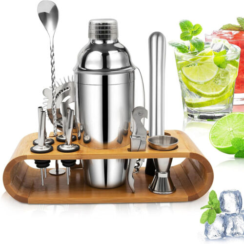 Cocktail Shaker Set Edelstahl 750ML 12 Teiliges Edelstahl Barkeeper Kit Geschenk - Bild 4 von 15