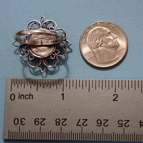 Anillo de cóctel de plata de ley 925 con bucles de ónix talla 11,75 5,6 g - Imagen 5 de 7