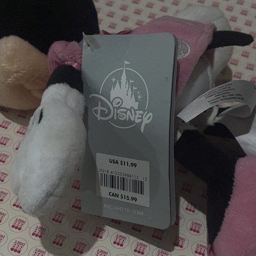 Disney Store Minnie Mouse mit rosa gepunktetem Kleid & Schleife 9 Zoll Stofftier Plüsch mit Etikett - Bild 3 von 5