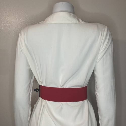 Red PU leather with bow elastic waistband belt - Picture 4 of 9