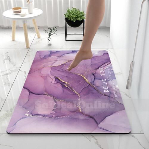 Bath Mat Absorbent Marble Diatomaceous Earth Floor Quick Dry Rug Carpet NonSlip - Picture 20 of 49