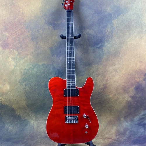 In Stock 6-String Transparent Red Flame TL Electric Guitar Ships from USA