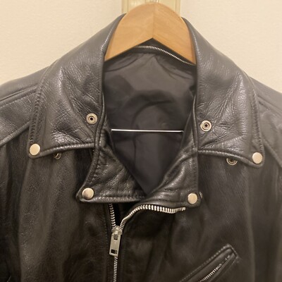 Men's Leather MOTO PUNK ROCKER Jacket S44 (21” Armpit 2 Armpit