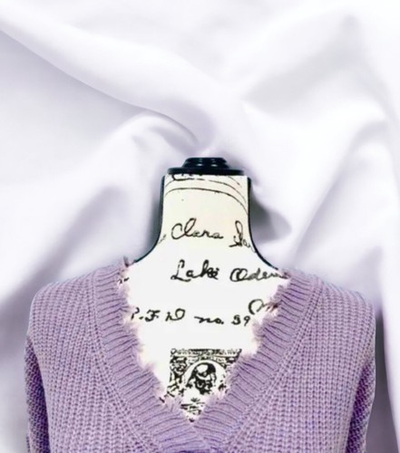 Women’s Sweater Plus Size Lavender Long Sleeve V-Neck Distressed Size 2XL - Picture 4 of 6