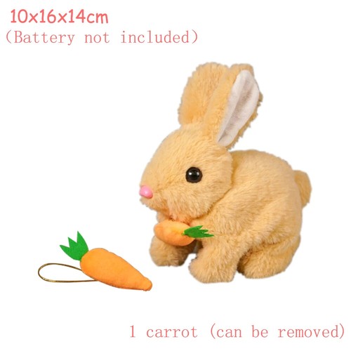 Electric Cute Carrot Rabbit Plush Toy Simulation White Bunny Stuffed Animal Doll - Picture 28 of 34