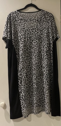 TS TAKING SHAPE Animal Print Sheer Tunic/ Dress Black & Grey Size L (20-22) - Picture 2 of 2