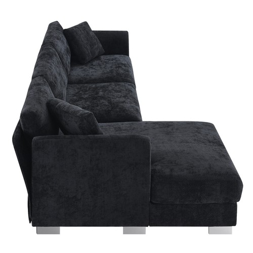 Modern L Shape Sectional Sofa Chenille Modular Couch with Chaise For Living Room - Picture 44 of 76