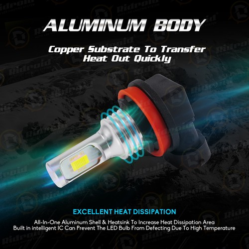 For Honda Accord Civic 2006-2019 H11 Fog Light Projector Lens Yellow LED Bulbs - Bild 8 von 12