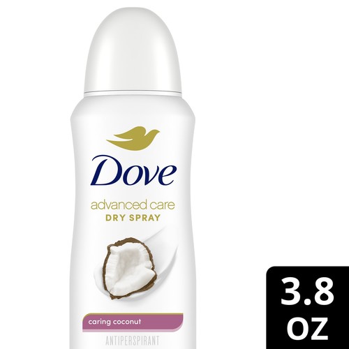 Dove Advanced Care Antiperspirant Deodorant Dry Spray, Caring Coconut, 3.8 oz - Picture 2 of 10
