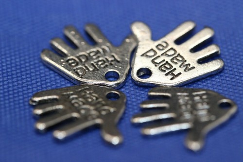 Dije de mano - Hecho a mano, dijes de aleación estilo tibetano, plata, 12,5 x 13 x 1 mm - Imagen 2 de 4