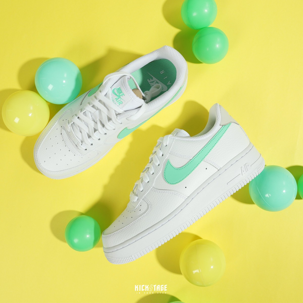 Nike Wmns Air Force 1 07 AF1 White Action Green Women Casual Shoes