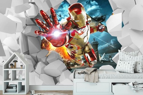 Iron Man 3D Broken Wall Effect Teenage Wall Mural Kids Wallpaper Wall Decor | eBay Iron Man 3D Broken Wall Effect Teenage Wall Mural Kids Wallpaper Wall Decor | eBay