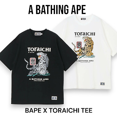 A BATHING APE BAPE X TORAICHI TEE Black White Lsize A BATHING APE BAPE X TORAICHI TEE Black White Lsize