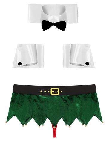 AU Mens Lingerie Set w/Neckline Christmas Costume Xmas Outfits Festival Briefs - Picture 8 of 58