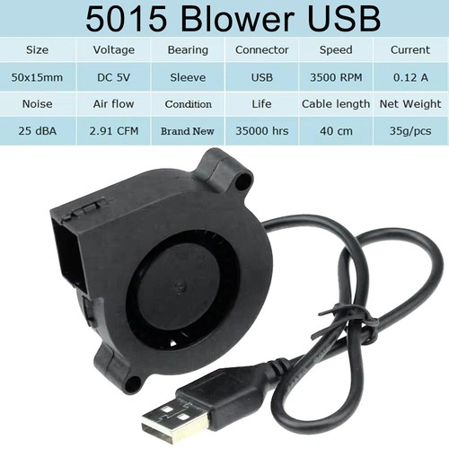50mm 75mm USB Computer Cooling Fan Brushless Motor Turbo Blower Fan DC 5V - Zdjęcie 12 z 23