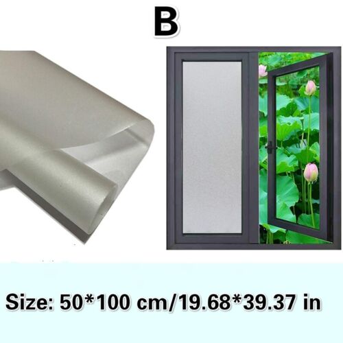 Statisch haftende mattierte Fensterfolien Bodenglas Aufkleber blickdicht Sichtschutz kein Kleber - Bild 9 von 19