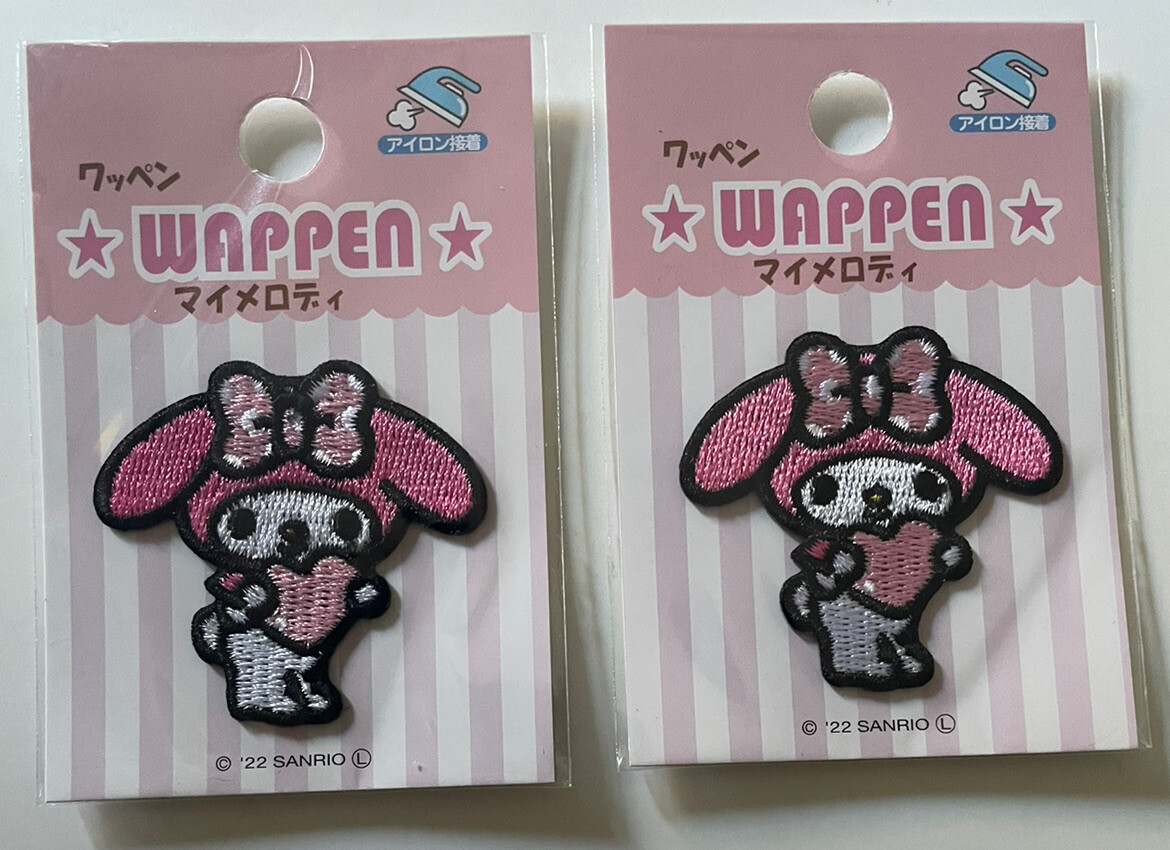 New SANRIO WAPPEN LOT 2 MY MELODY Red Emblem Iron Bag Hat Cute