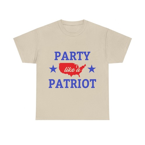 Party Like A Patriot USA America Patriotic Unisex Heavy Cotton Tee - Picture 10 of 21