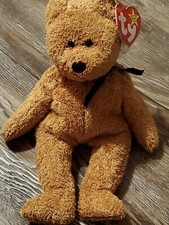 Original 1999 Very Rare "Fuzz" the bear beanie baby multiple errors P.E. Pellets