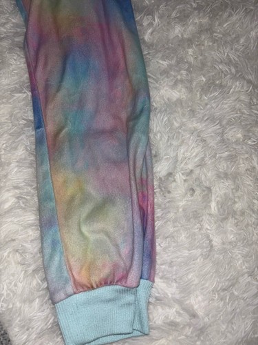 More Than Magic Girls Sz. 7/8 Multicolor Hooded One Piece Zip Pj. Cute, Fun - Picture 4 of 9