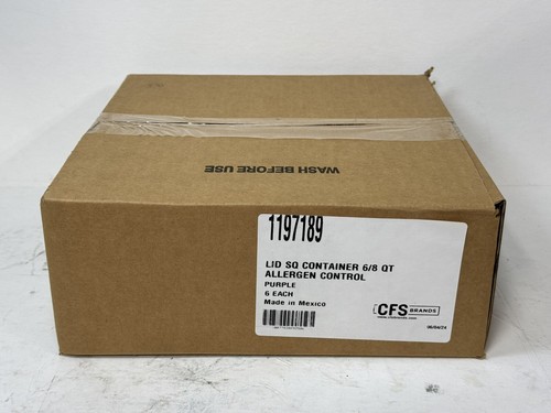 6-PK CARLISLE CUADRADOS RECIPIENTES DE ALMACENAMIENTO DE ALIMENTOS TAPA 1197189 6-8 QT 11971 PÚRPURA - Imagen 4 de 8