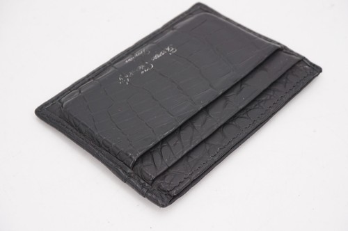 NEUWERTIG | $1260 GEORGE CLEVERLEY KROKODIL SCHWARZ 4 KARTEN ETUI - Bild 6 von 9