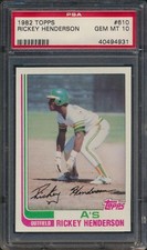 1982 Topps Rickey Henderson #610 HOF Oakland A's PSA 10 GEM MINT