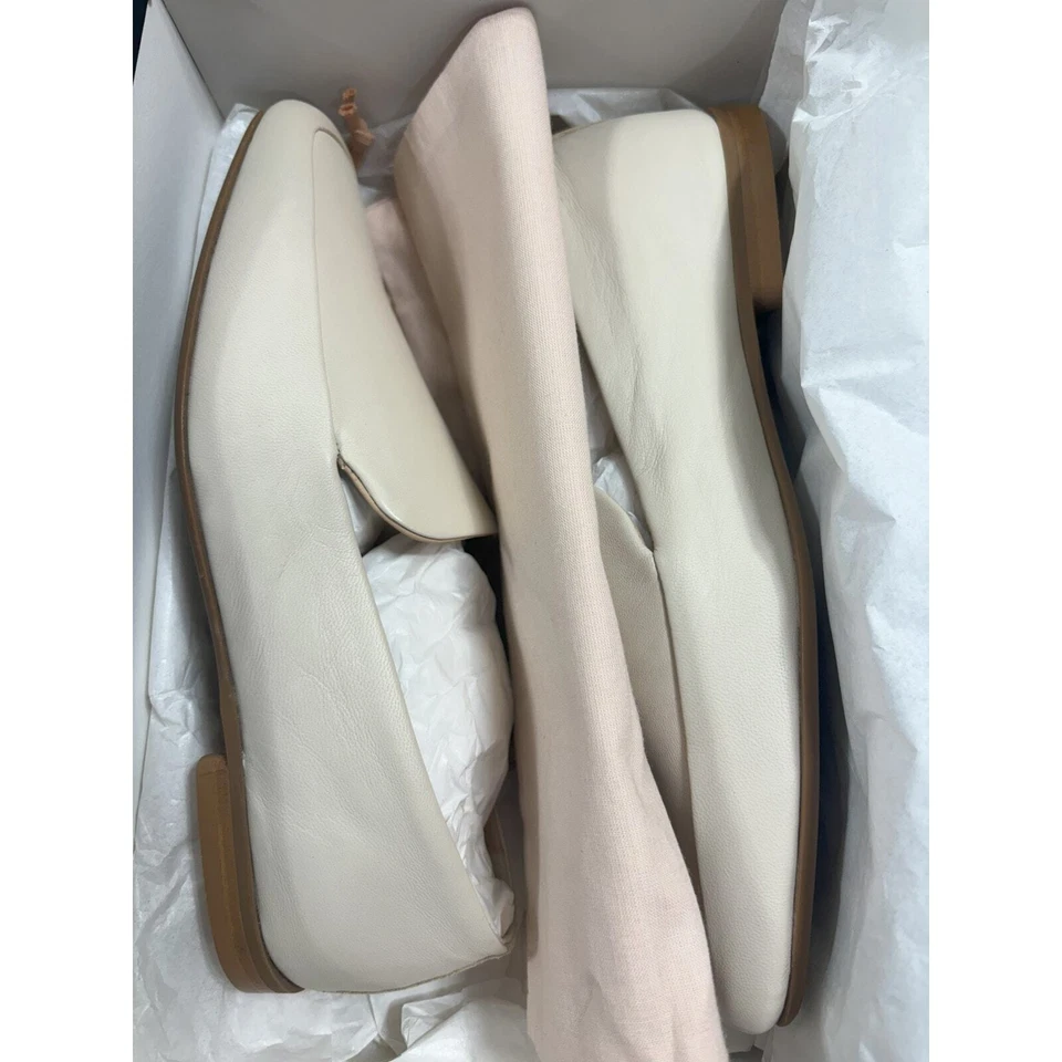 Mocassim de couro Club Monaco novo na caixa Sofii tamanho osso UE 37 / EUA 7 MSRP $179 - Imagem 4 de 4