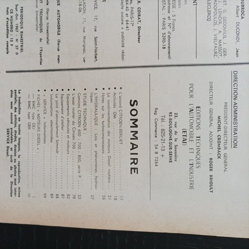 Revue technique Citroen 600 700 800 série P D RT diesel camion 1967 - Picture 2 of 8