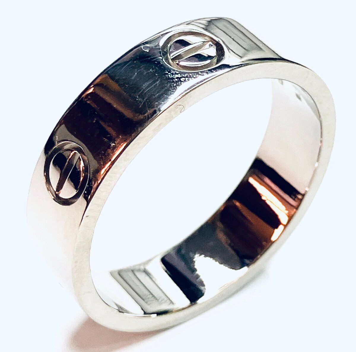 驚きの激安価格 Cartier K18WG White Gold Love Ring 1996 Size 63 (Equivalent プラチナ