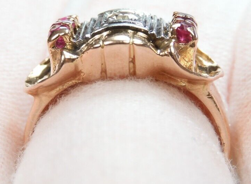 Antique P & L Engagement Diamond Ring 13K Rose White Gold Ring Size 7 UK-N1/2 - Picture 9 of 13
