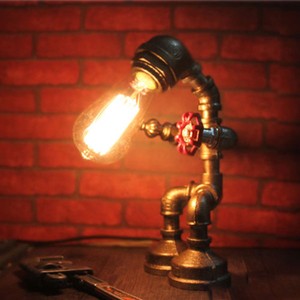 Vintage-Industrial-Robot-Light-Water-Pipe-Steampunk-Man-Table-Desk-Lamp-Bedroom